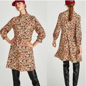 Zara High Neck Dress Liberty Floral vintage look